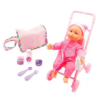 Tottus Muñeca con coche y accesorios 13 oferta