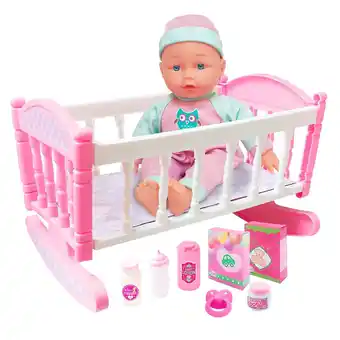 Tottus Muñeca con cuna y accesorios 13 oferta