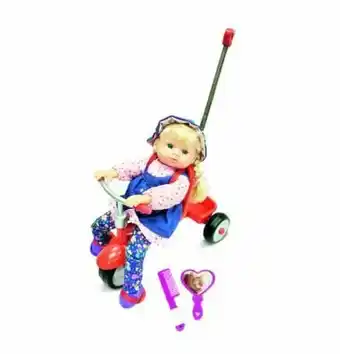 Tottus Muñeca con triciclo de 30 cm oferta