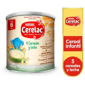 Tottus Cereal infantil cerelac® 5 cereales y leche 400g oferta