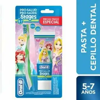 Tottus Kit cepillo dental stages + pasta dental cars/princesas oferta