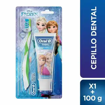 Tottus Kit cepillo de dientes + pasta dental stages frozen oferta