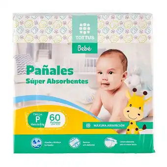 Tottus Pañal super absorbente talla p (hasta 6 kg) oferta