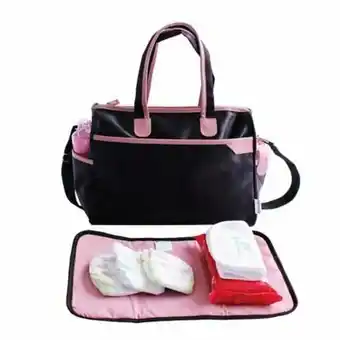 Tottus Bolso baby chic negro con rosado oferta