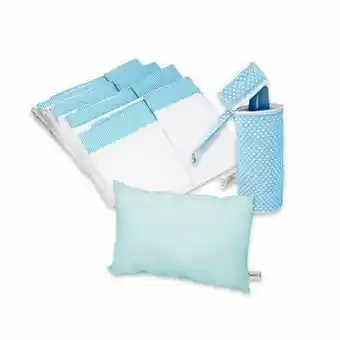 Tottus Juego sabanas cuna+almohada+portabiberon azul oferta