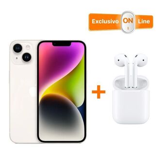 Iphone 14 plus - 256gb - blanco estelar + gratis airpods with charging case