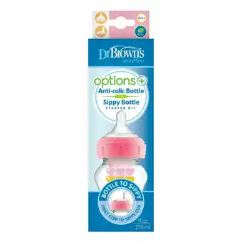 Tottus Biberon transparente opt+ boca ancha rosa oferta