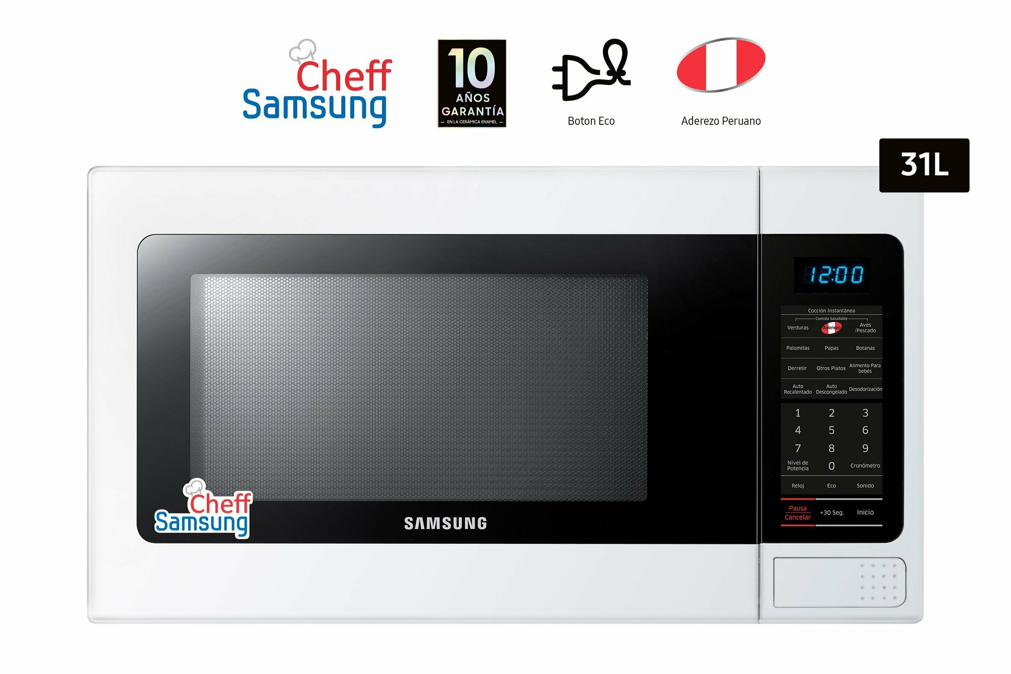 Microondas 31 l 1500 w blanco ame1114tw-xpe oferta en Tottus