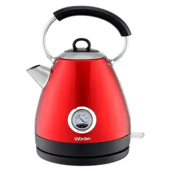 Tottus Hervidor 1.7lcon termometro acero rojo oferta