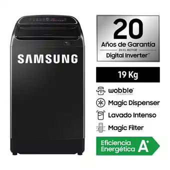 Tottus Lavadora 19 kg eco inverter negra oferta