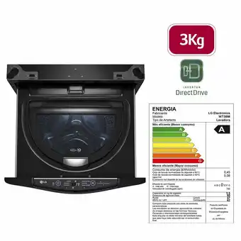 Tottus Lavadora miniwash 3.5kg negra motor direct drive-wt3bm oferta