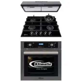 Tottus Cocina empotrable 60 negra aosta 60 + campana lineal 60 negra ck601ne/m+horno empotrable eléctrico gamma b oferta