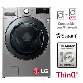 Tottus Lavaseca frontal 22kg lavado/ 13kg secado plateada tecnología steam-wd22vv2s6 oferta