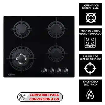Tottus Cocina empotrable 60 negra - nina 60 oferta