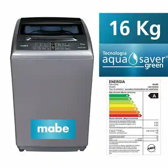 Tottus Lavadora aqua saver green - lavado aqua jet 16 kg plateada lma160sxi0 oferta