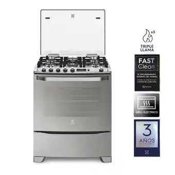 Tottus Cocina a gas plata 5 hornillas 30" 76gsr oferta