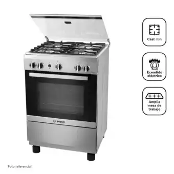 Tottus Cocina a gas acero inoxidable 4 hornillas 24" pro425ix oferta