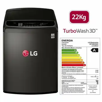 Tottus Lavadora carga superior 22kg negra turbowash 3d-wt22bss6h oferta