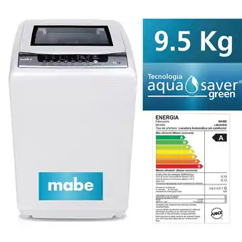 Tottus Lavadora aqua saver green 9.5 kg blanca lm+k37:s37a95bxi oferta