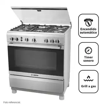 Tottus Cocina 30", con hierro fundido, triple llama, grill y timer - pro547ix oferta