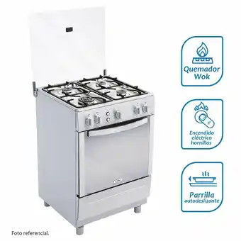Tottus Cocina 24", con encendido eléctrico y hierro fundido - cx641 inox oferta