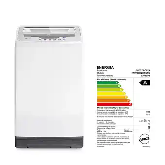 Tottus Lavadora aqua saver green - lavado aqua jet 9 kg blanca ewiv09d2osgsw oferta