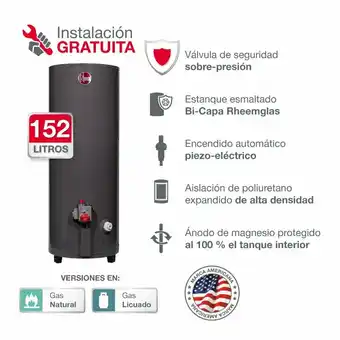 Tottus Termotanque 152l rheem gn oferta