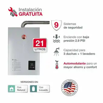 Tottus Terma a gas rheem 21 tf gn prestige oferta