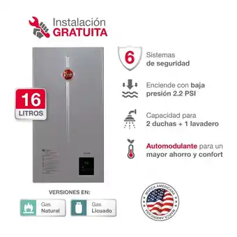 Tottus Terma a gas 16 l rheem gn oferta