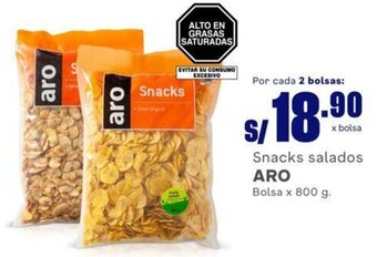 Makro Snacks salados ARO Bolsa x 800 g. oferta