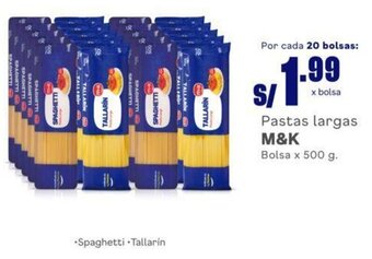 Makro Pastas largas M&K Bolsa x 500 g. oferta