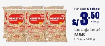 Lenteja bebé M&K Bolsa x 500 g.