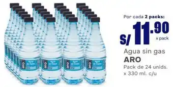 Makro Agua sin gas ARO Pack de 24 unids. x 330 ml. c/u oferta