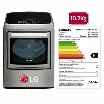 Tottus Secadora eléctrica 10.2kg plateada diagnóstico inteligente-dle2000eks oferta