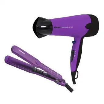 Tottus Secadora de cabello 2000 w morado sg-3025m+sg-3540 oferta