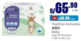 Makro Toallitas húmedas ARO Baby Caja de 10 pqtes. x 100 unids. c/u oferta