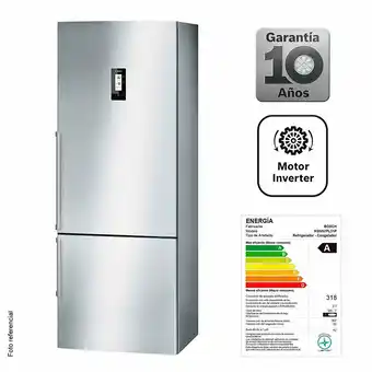 Tottus Refrigeradora 452lt, bottom freezer color inox - kgn57pl31p oferta