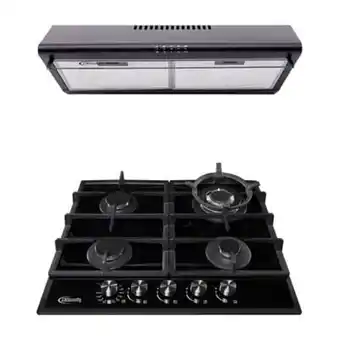 Tottus Cocina empotrable 60 negra aosta 60 + campana lineal 60 negra ck601ne/m oferta
