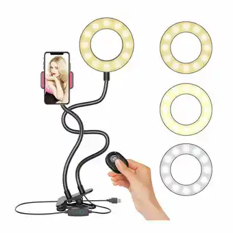 Tottus Aro de luz led para celular con clip oferta