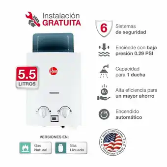 Tottus Terma a gas 5 5 l rheem gn oferta