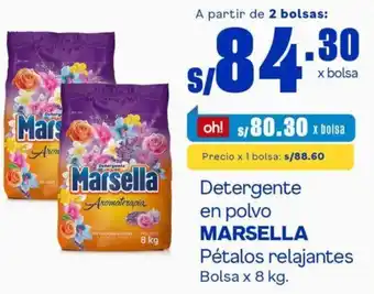 Makro Detergente en polvo MARSELLA Pétalos relajantes Bolsa x 8 kg. oferta