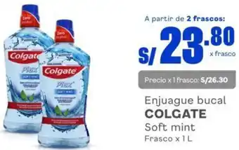 Makro Enjuague bucal COLGATE Soft mint Frasco x 1 L oferta
