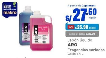 Makro Jabón Liquido Aro Fragancias variadas Galón x 4 L oferta