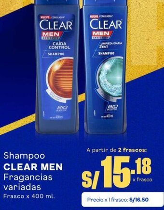 Makro Shampoo CLEAR MEN Fragancias variadas Frasco x 400 ml. oferta