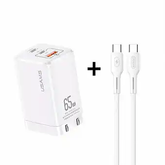 Tottus Kit cargador rapido de pared pd 65w + cable cable tipo c 100w oferta