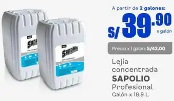 Makro Lejía concentrada SAPOLIO Profesional Galón x 18.9 L oferta