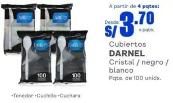 Makro Cubiertos DARNEL Cristal / negro / blanco Pqte. de 100 unids. oferta