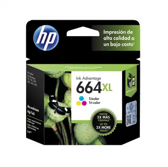 Tottus Cartucho de tinta hp 664xl tricolor original (f6v30al) oferta