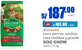 Makro PURINA DOG CHOW Alimento para perros adultos raza mediana y grande DOG CHOW Saco x 21 kg. oferta