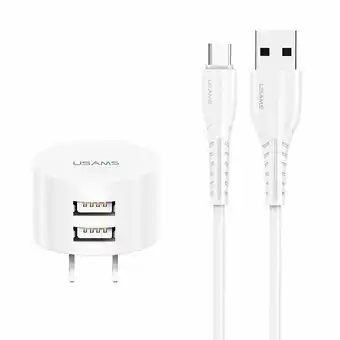 Tottus Kit cargador pared + cable micro blanco oferta
